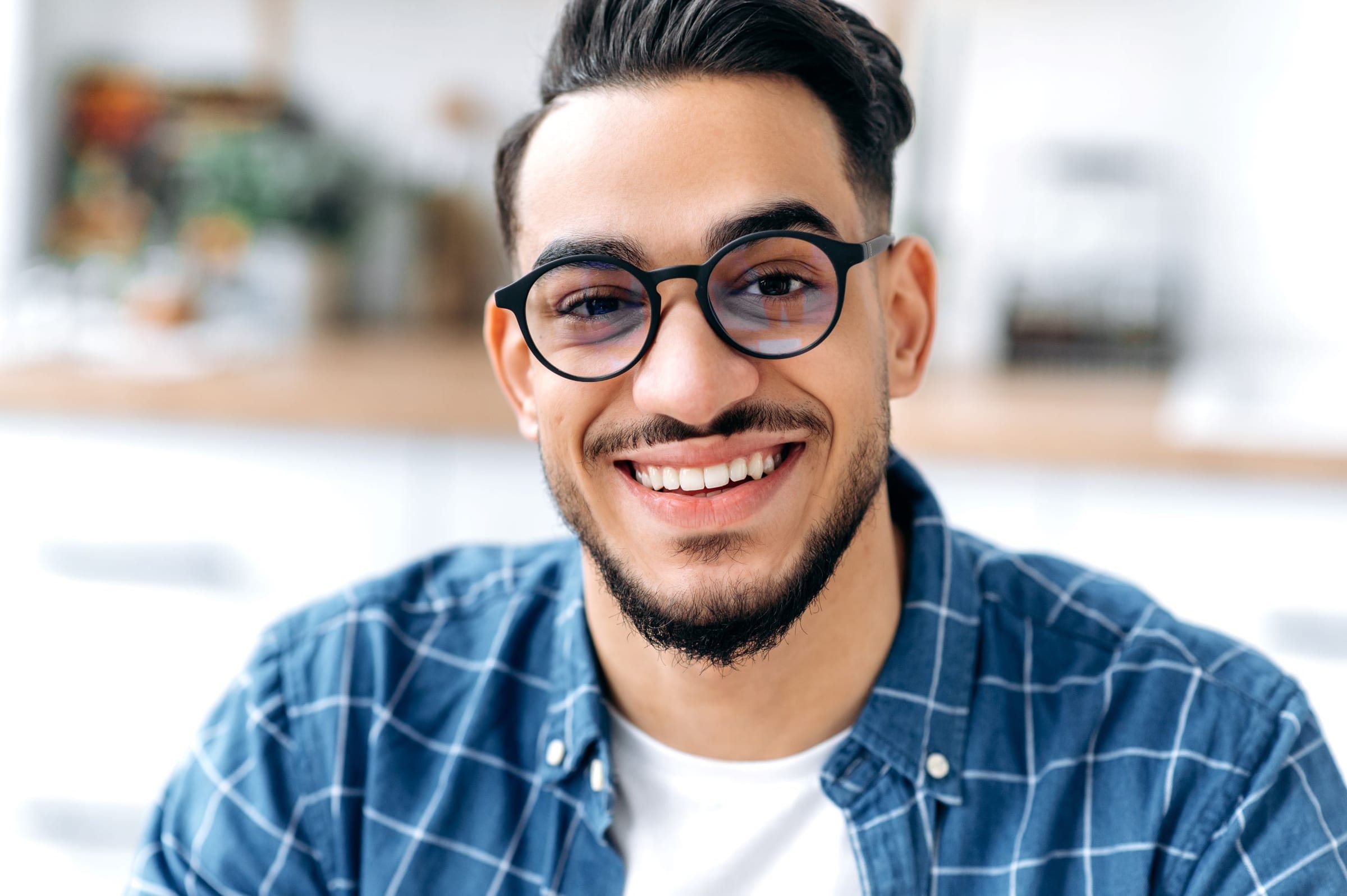 Smiling man wearing glasses