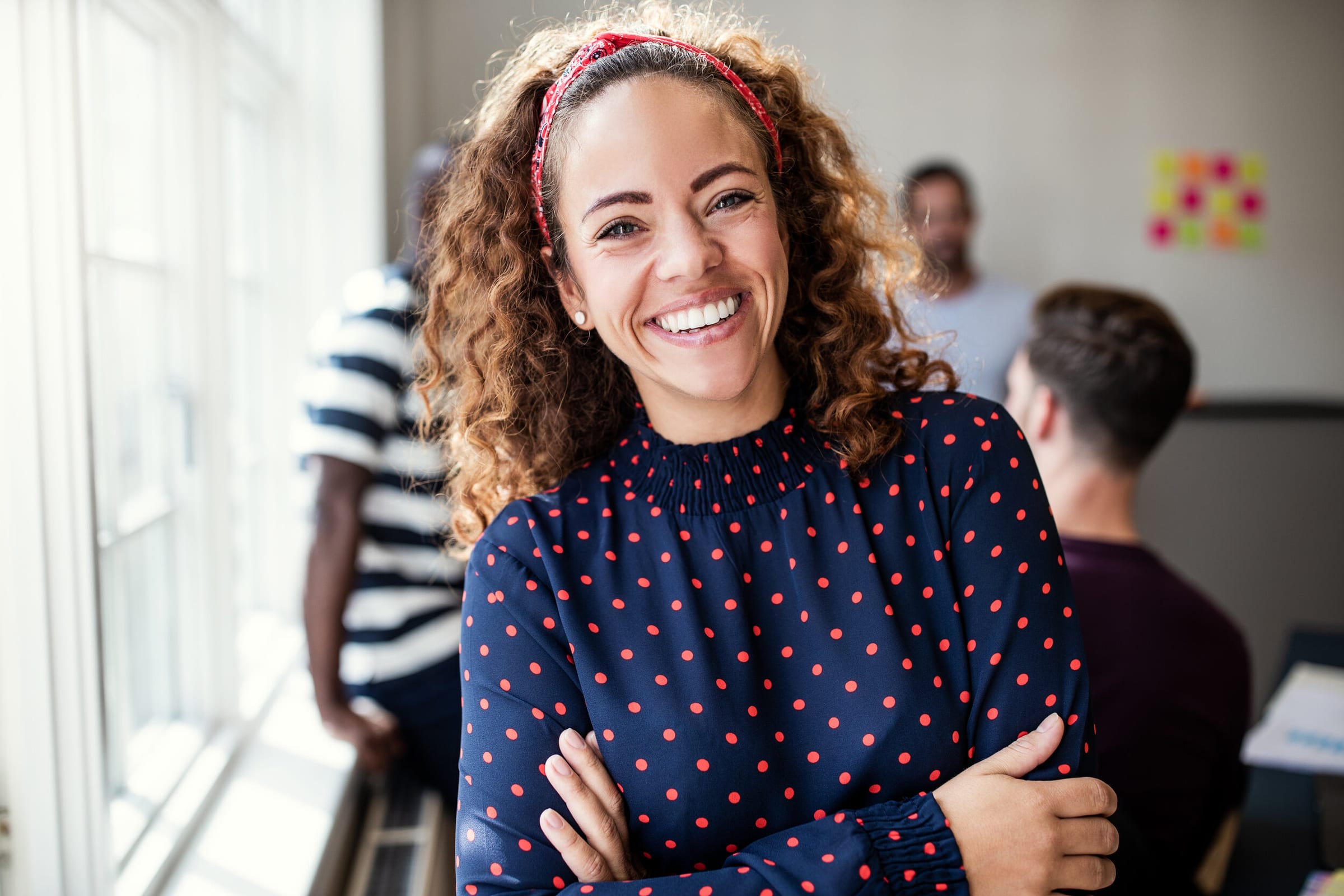 Woman smiling with bright, white teeth